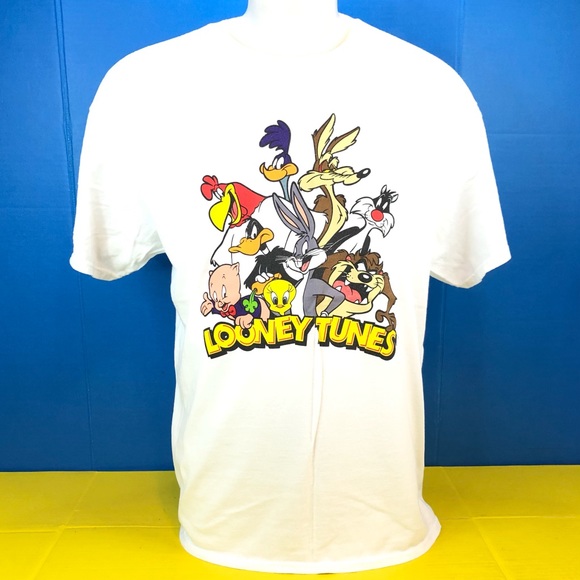 Vintage Looney Tunes Gang Men’s XL Y2K T Shirt Taz Daffy Duck Porky Tweedy Wile - Picture 8 of 8